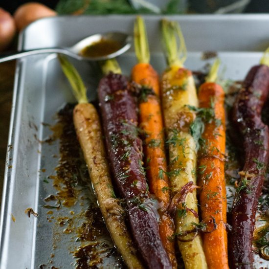 Maple Dijon Dill Roasted Carrots