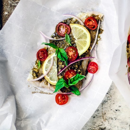 baked flounder in parchment