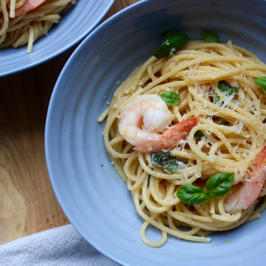 Lemon Spaghetti with Shrimp