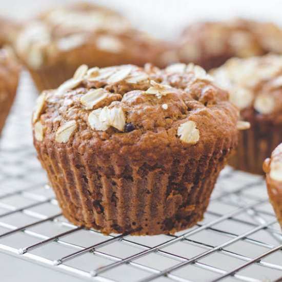 Flourless Banana Oatmeal Muffins