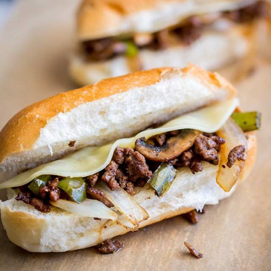 Ground Beef Philly Cheesesteak