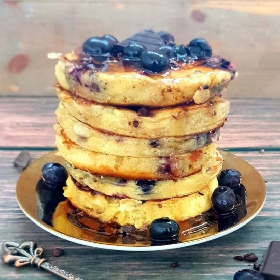 Blueberry Cocao Superfood Pancakes