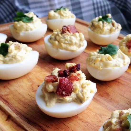 Bacon and Cheddar Deviled Eggs