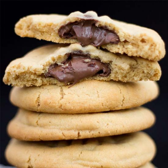 Nutella Filled Peanut Butter Cookie