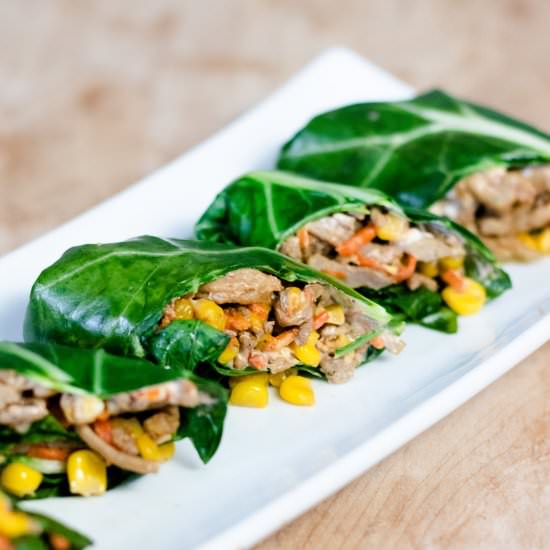 Ground Chicken Collard Greens Wraps