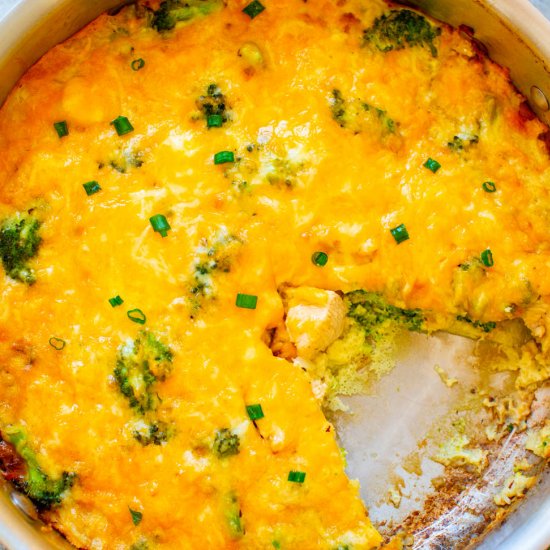 Cheesy Chicken Broccoli Egg Skillet