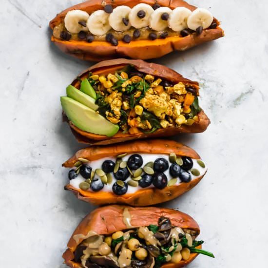 5 Stuffed Breakfast Sweet Potatoes