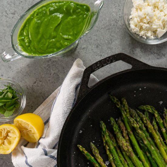 Asparagus with Spring Pea Puree