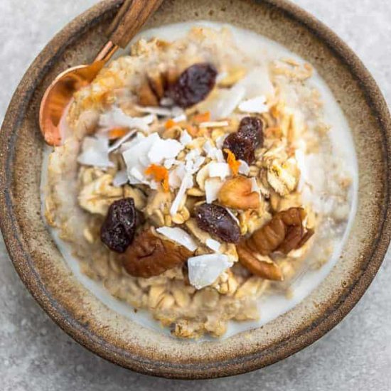 Carrot Cake Steel Cut Oatmeal