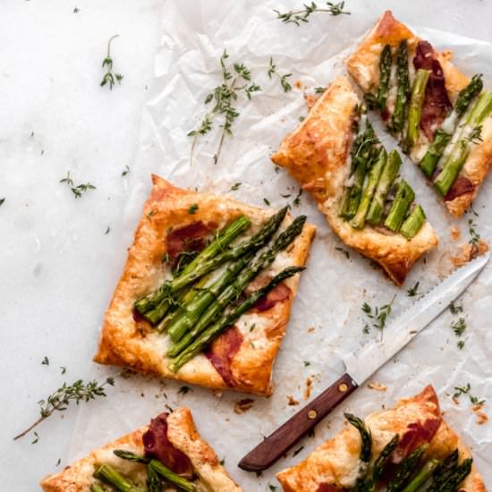 Bacon Gruyere Asparagus Tarts