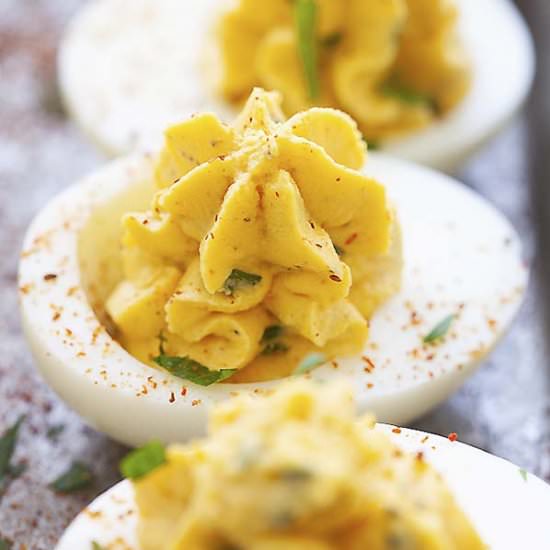 Sriracha Deviled Eggs