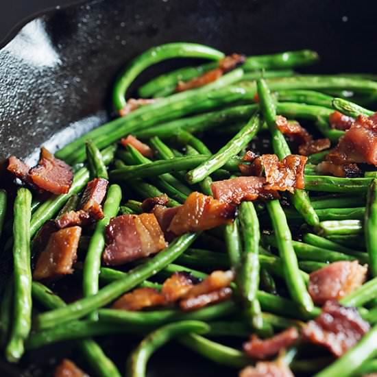 Blistered Green Beans with Bacon