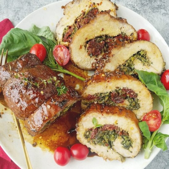 Caprese Stuffed Pork Loin Roast