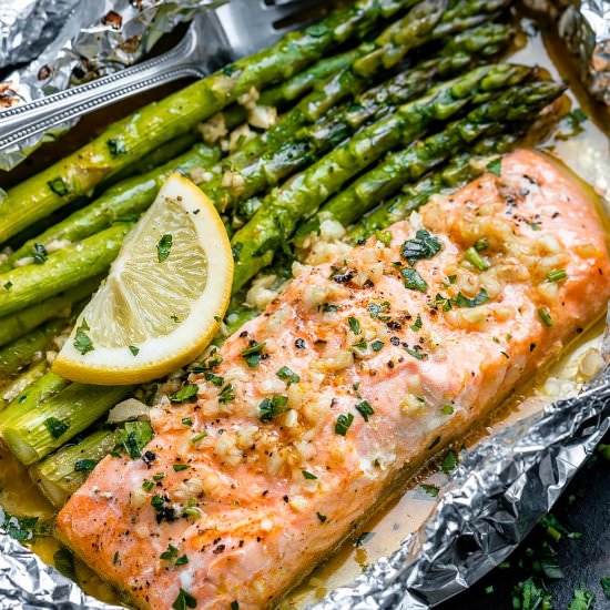 Salmon and Asparagus Foil Packs