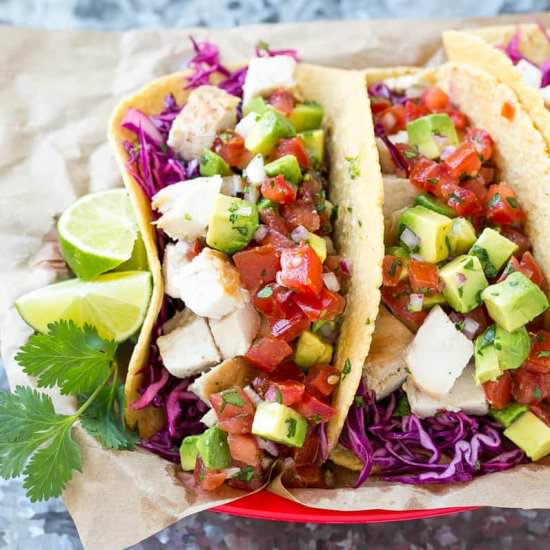 Chicken Taco with Avocado Salsa