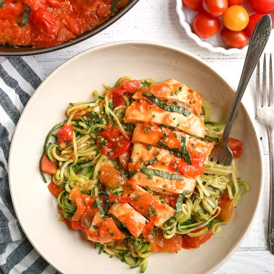 Paleo Whole30 Tomato Basil Chicken