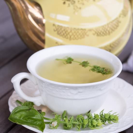 Fresh Basil Flower Tea