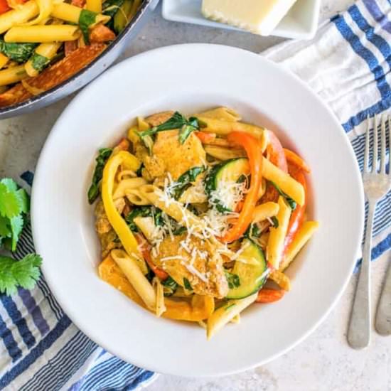 Veggie Loaded Chicken Fajita Pasta