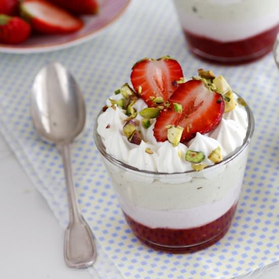 Pistachio and Strawberry Parfaits