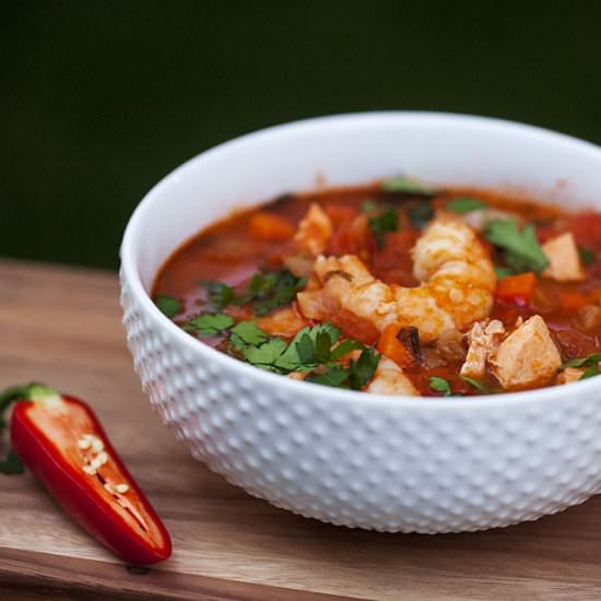 Salmon and Shrimp Stew with Thyme