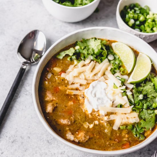 CROCK POT PORK GREEN CHILI