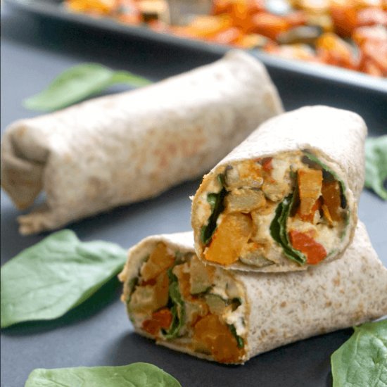 Harrisa Veggies and Hummus Wrap