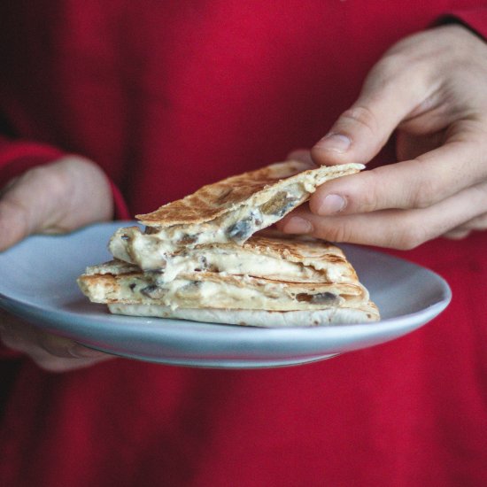 Vegan Mushroom Quesadillas