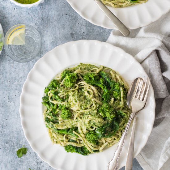 Parsley Pesto Pasta w/ Broccoli Rab