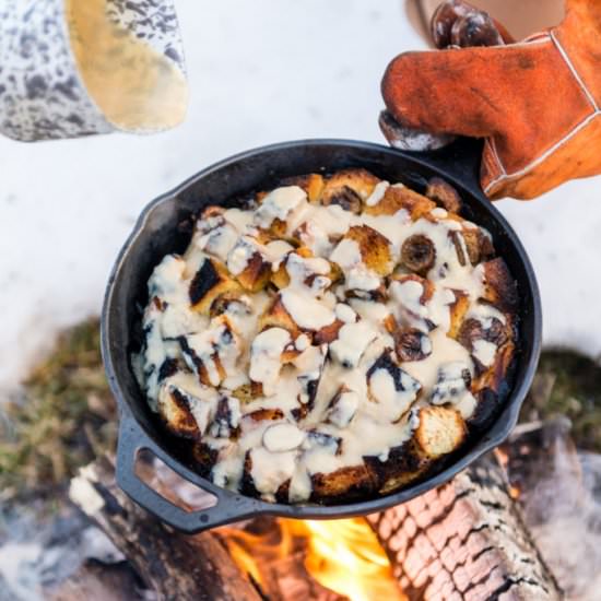 Campfire Banana Bread Pudding