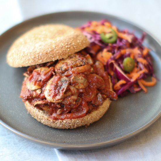 Oven-Roasted BBQ Mushroom Sandwich