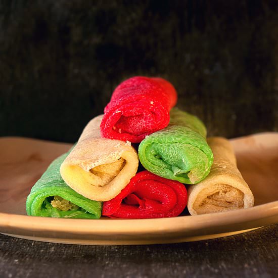 colorful coconut crepes