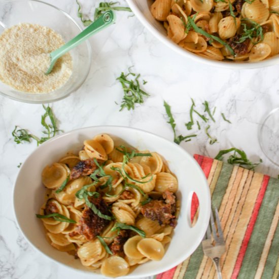 Orecchiette with Sausage & Basil