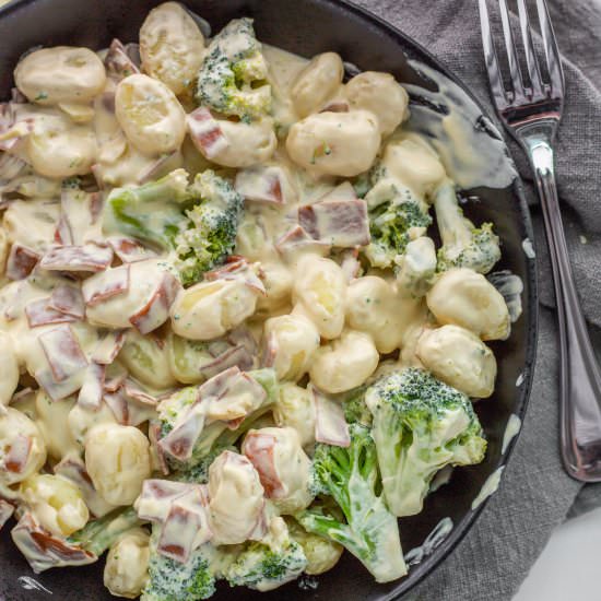 Creamy Gnocchi with Ham & Broccoli