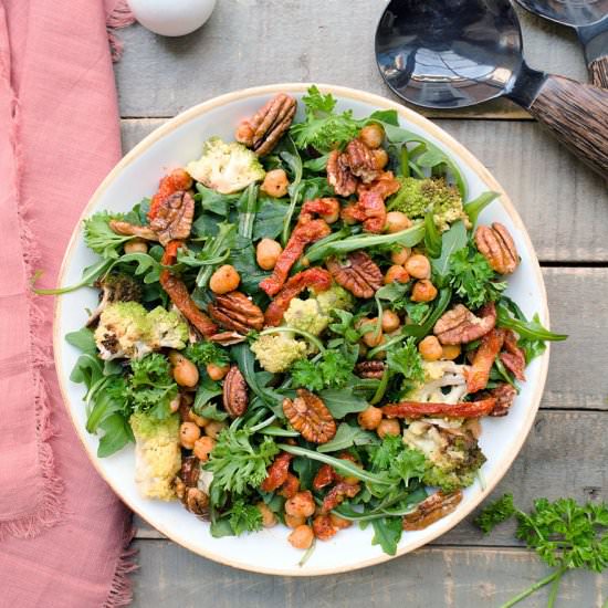 Roasted chickpea romanesco salad