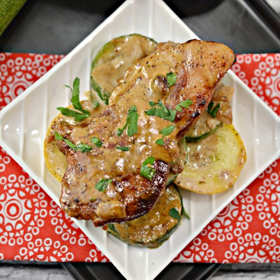 KETO PORK CHOPS IN MUSTARD CREAM