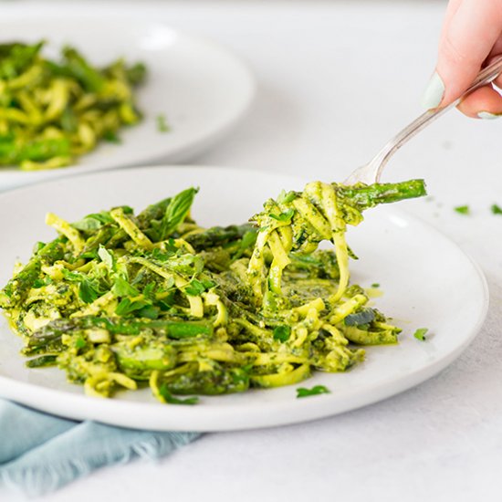 Lemon Pesto Zoodles (Vegan + GF)