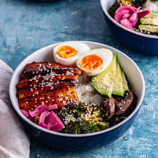 Korean Baked Tofu Rice Bowls