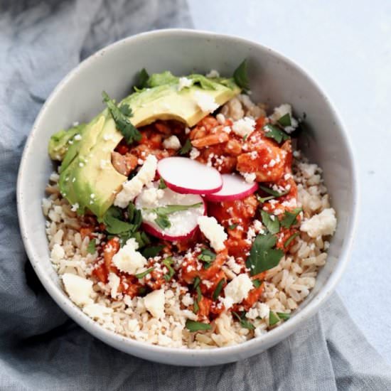 easy chicken tinga bowls