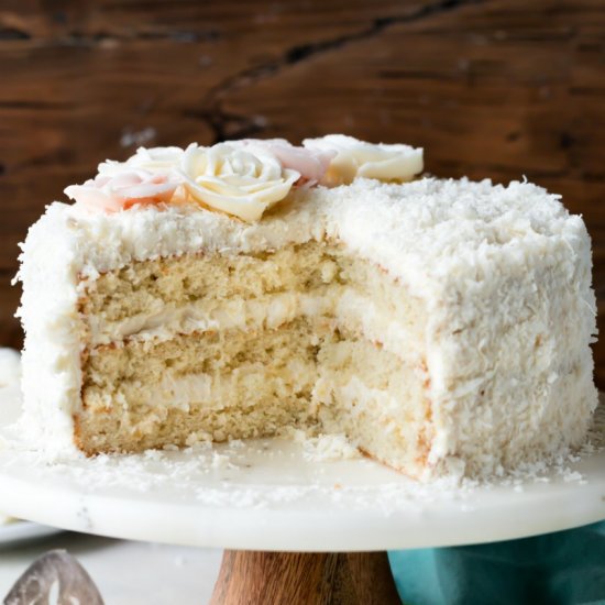 Fluffy & Moist Coconut Cake