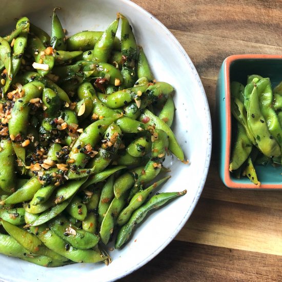 Spicy Black Sesame Edamame