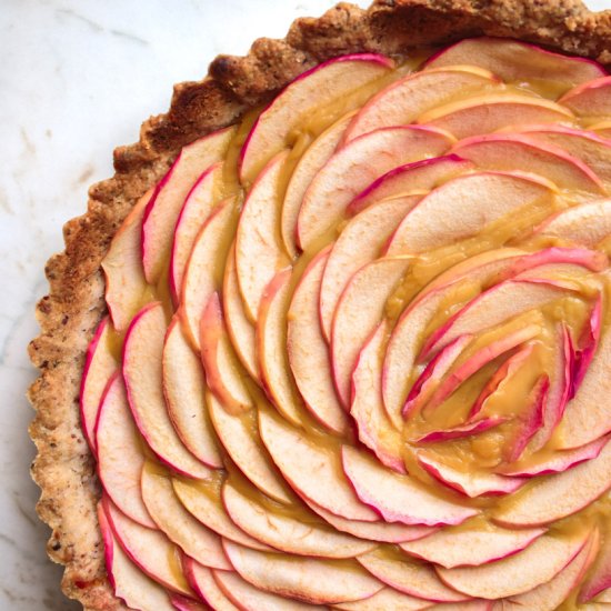 Vegan Apple Custard Tart