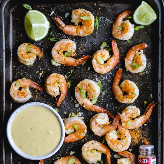 Spiced Shrimp with Wasabi Mayo