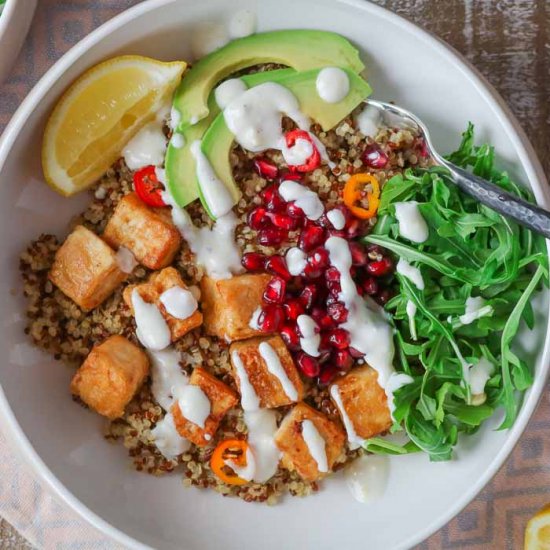 Crispy Tofu Quinoa Bowls