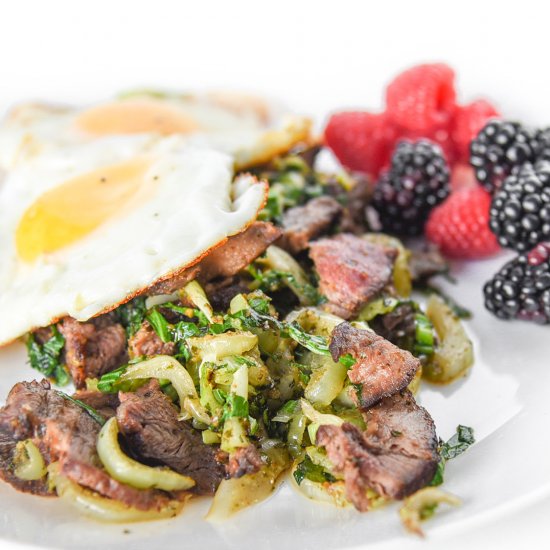 Pesto Steak and Eggs