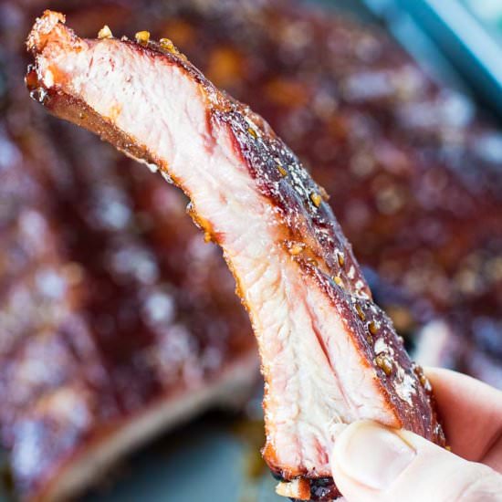 Honey Garlic Smoked Ribs