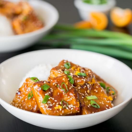 Tofu Sweet & Sour Tangerine Sauce