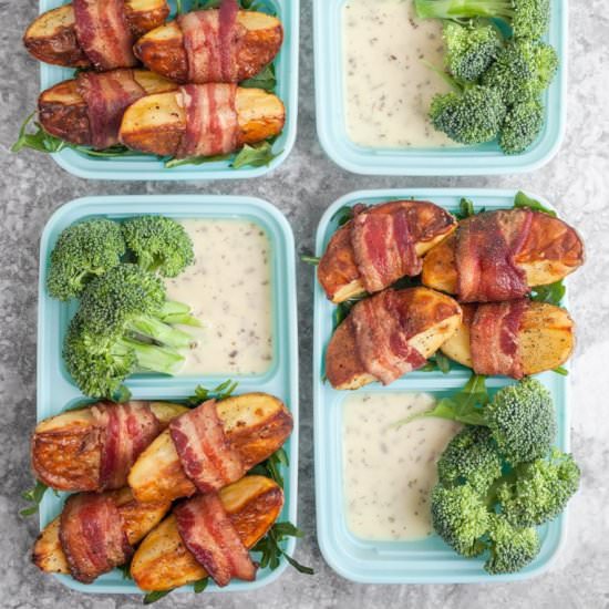 Bacon Wrapped Sweet Potato Wedges