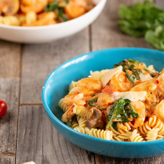 Pasta with a creamy tomato sauce