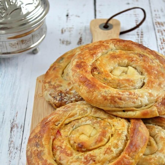 Moroccan Mhencha with minced meat