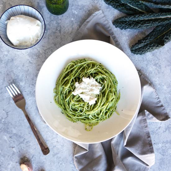 Cavolo Nero Pesto with Burrata